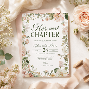 Her Next Chapter Bridal Shower Invitation L85