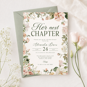 Her Next Chapter Bridal Shower Invitation L85