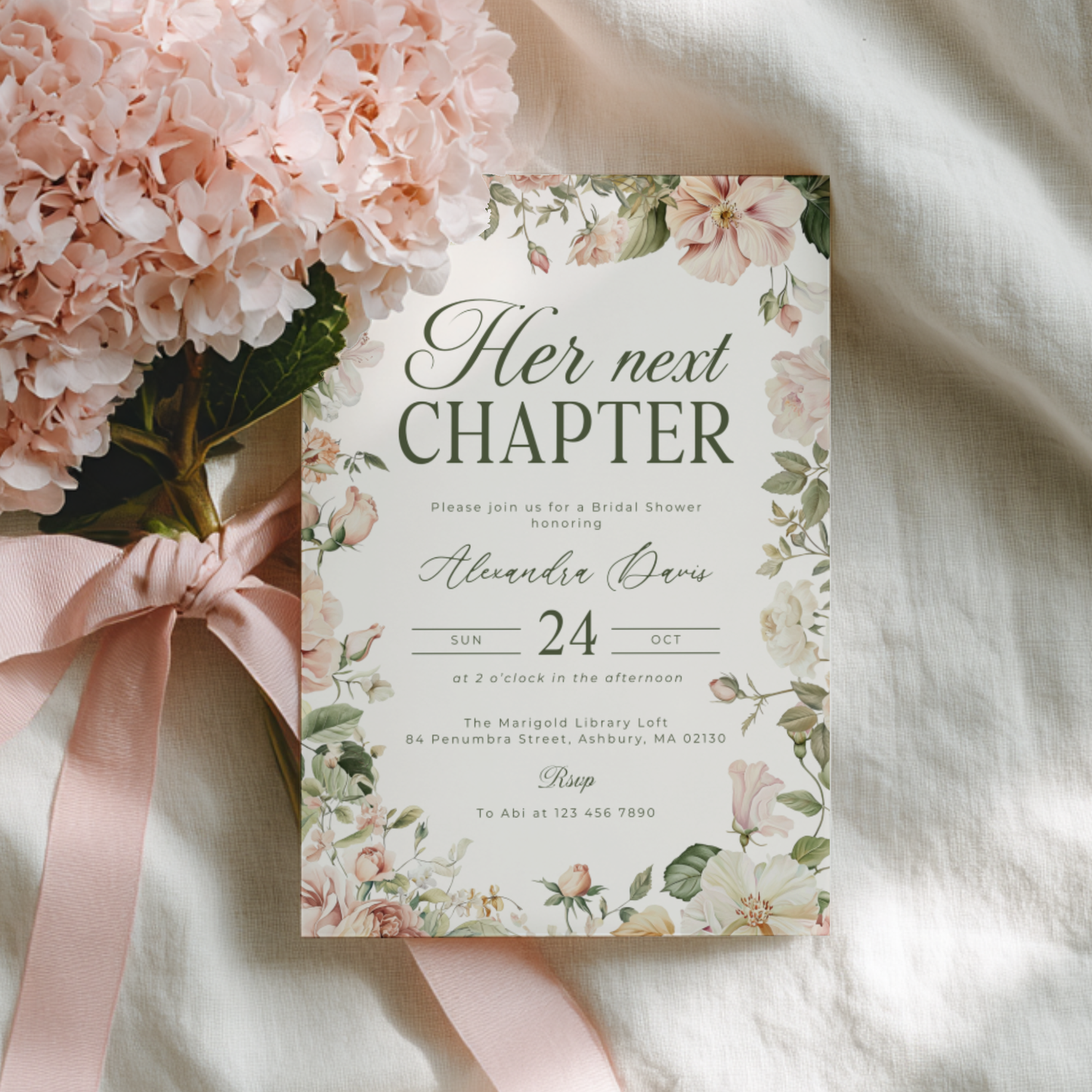 Her Next Chapter Bridal Shower Invitation L85