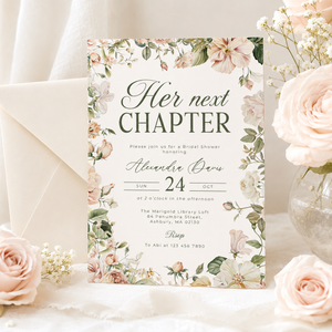 Her Next Chapter Bridal Shower Invitation L85