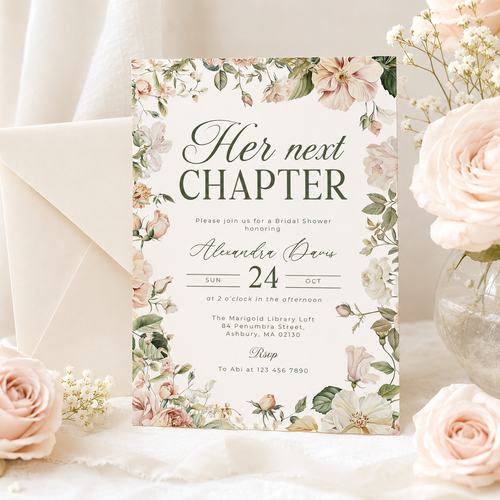 Her Next Chapter Bridal Shower Invitation L85