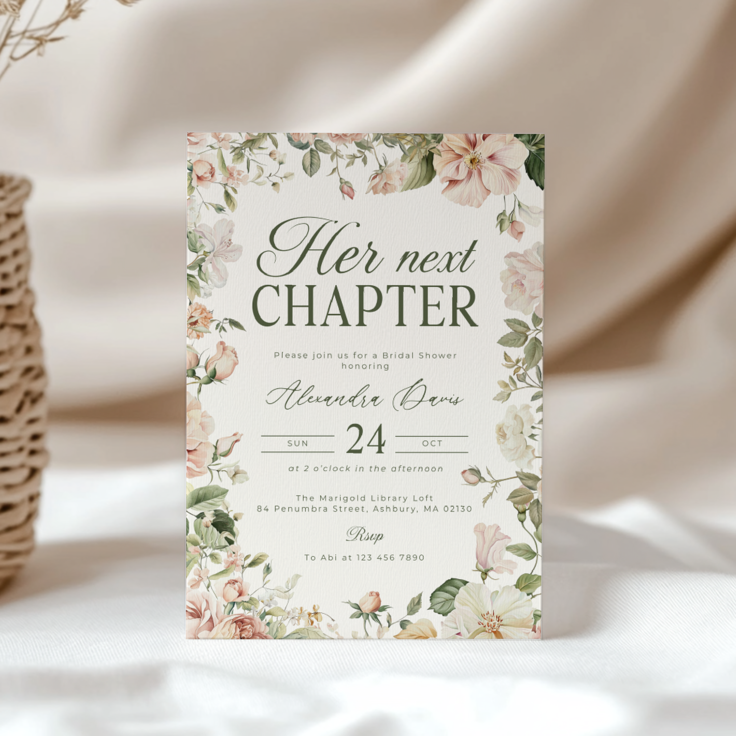 Her Next Chapter Bridal Shower Invitation L85