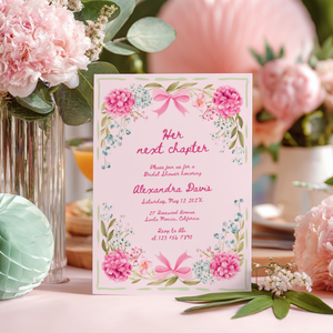 Hand Drawn Her Next Chapter Bridal Shower Invitation L86