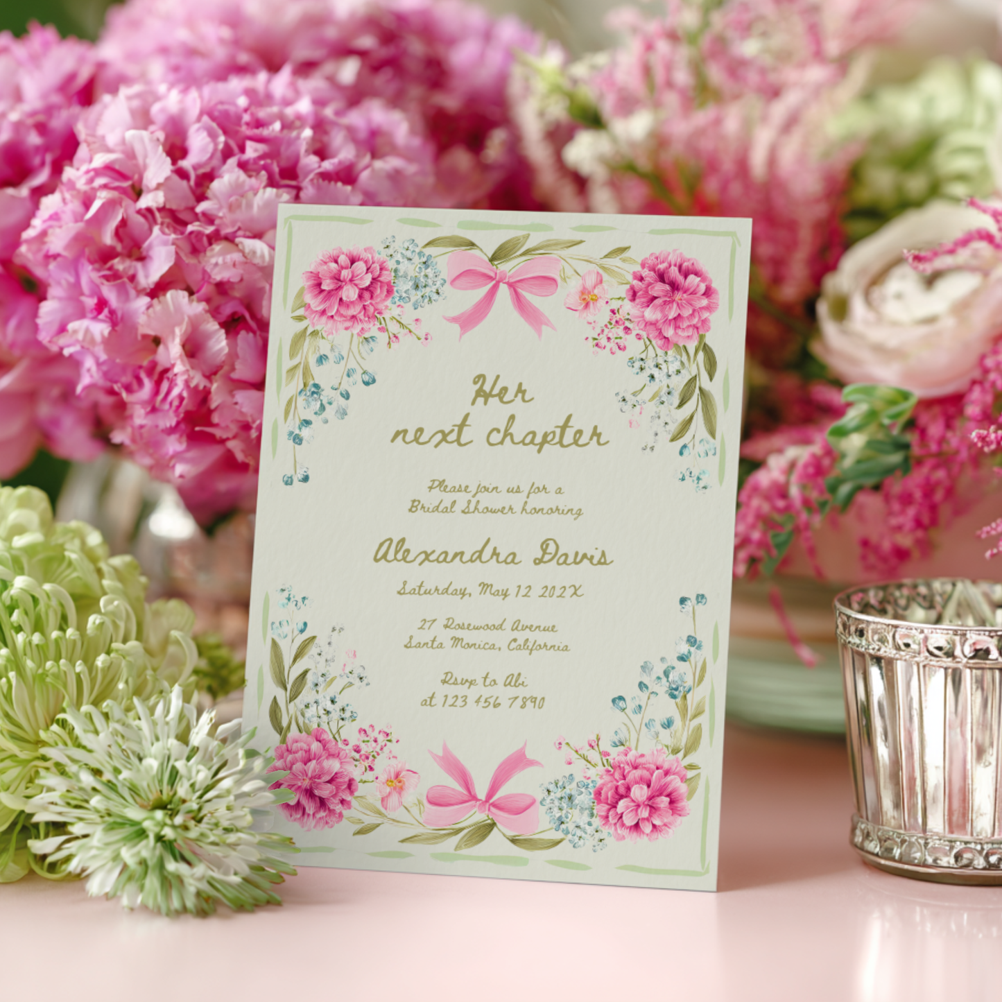 Hand Drawn Her Next Chapter Bridal Shower Invitation L86