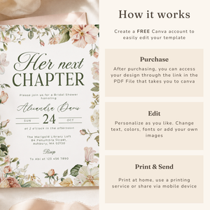 Her Next Chapter Bridal Shower Invitation L85