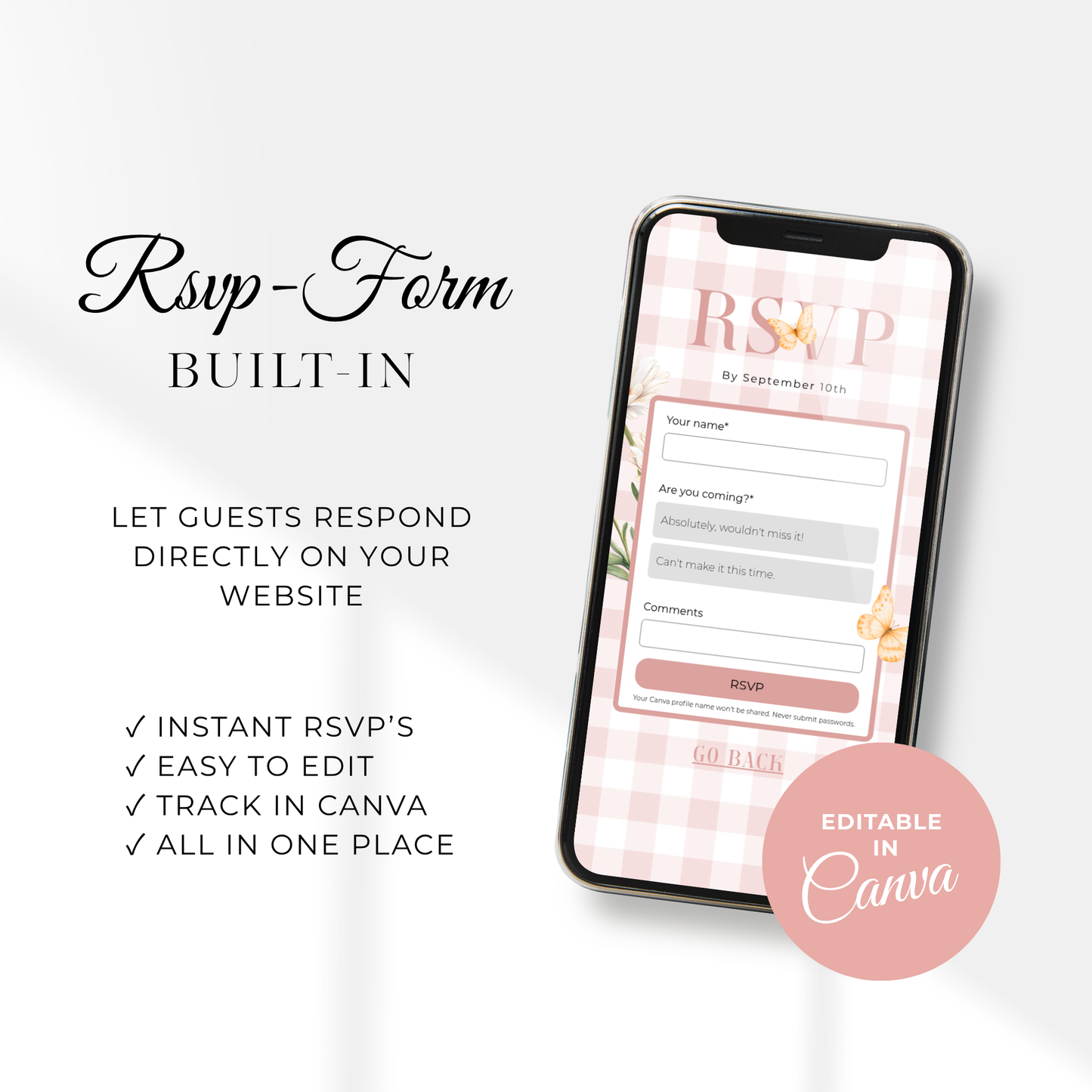 Holy Cow Baby Shower Website Template Girl - Editable RSVP Website BS300