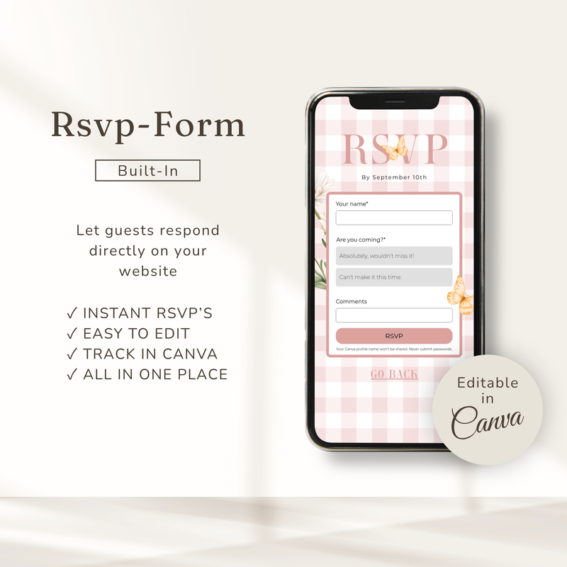 Holy Cow Baby Shower Website Template Girl - Editable RSVP Website BS300
