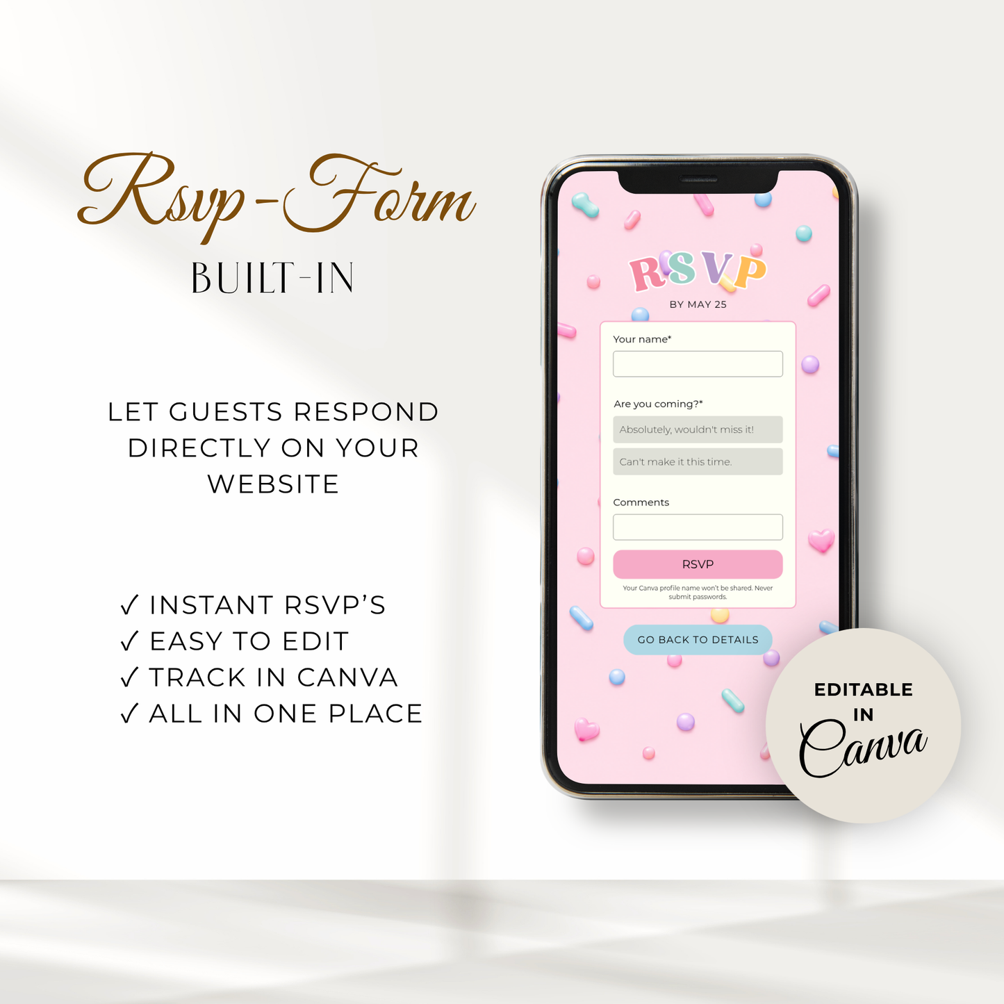 Ice Cream 4th Birthday Invitation Website with RSVP L139