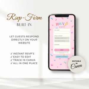 Ice Cream 4th Birthday Invitation Website with RSVP L139