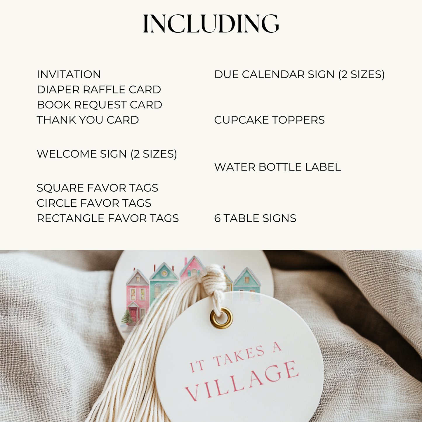 Baby Shower Mega Bundle - Pink Christmas Pastel Snowy Village BS248