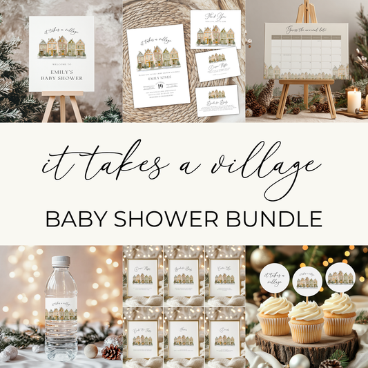 Baby Shower Mega Bundle - It Takes a Village Rustic Christmas BS249