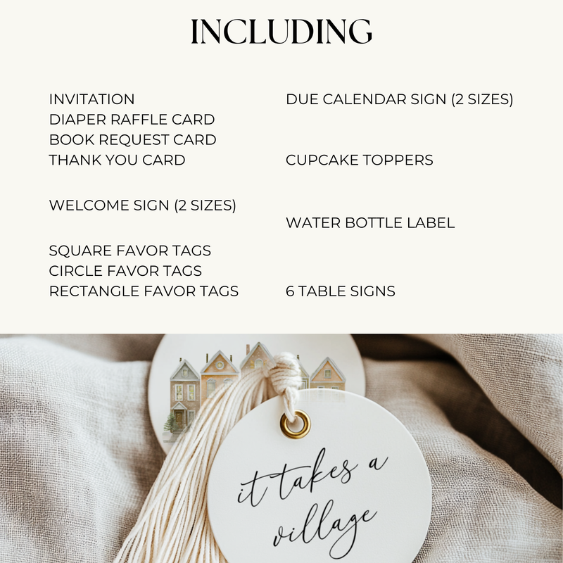 Baby Shower Mega Bundle - It Takes a Village Rustic Christmas BS249