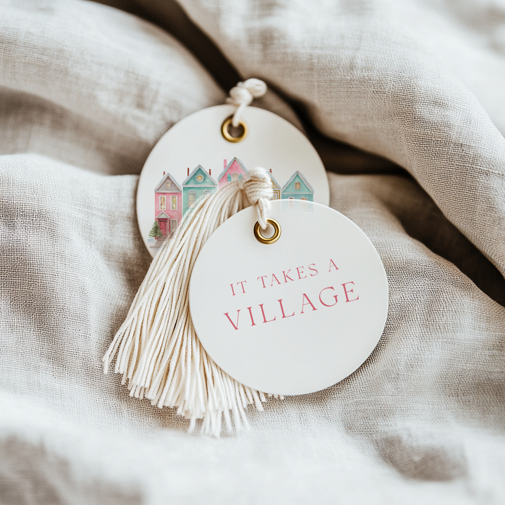 Baby Shower Mega Bundle - Pink Christmas Pastel Snowy Village BS248