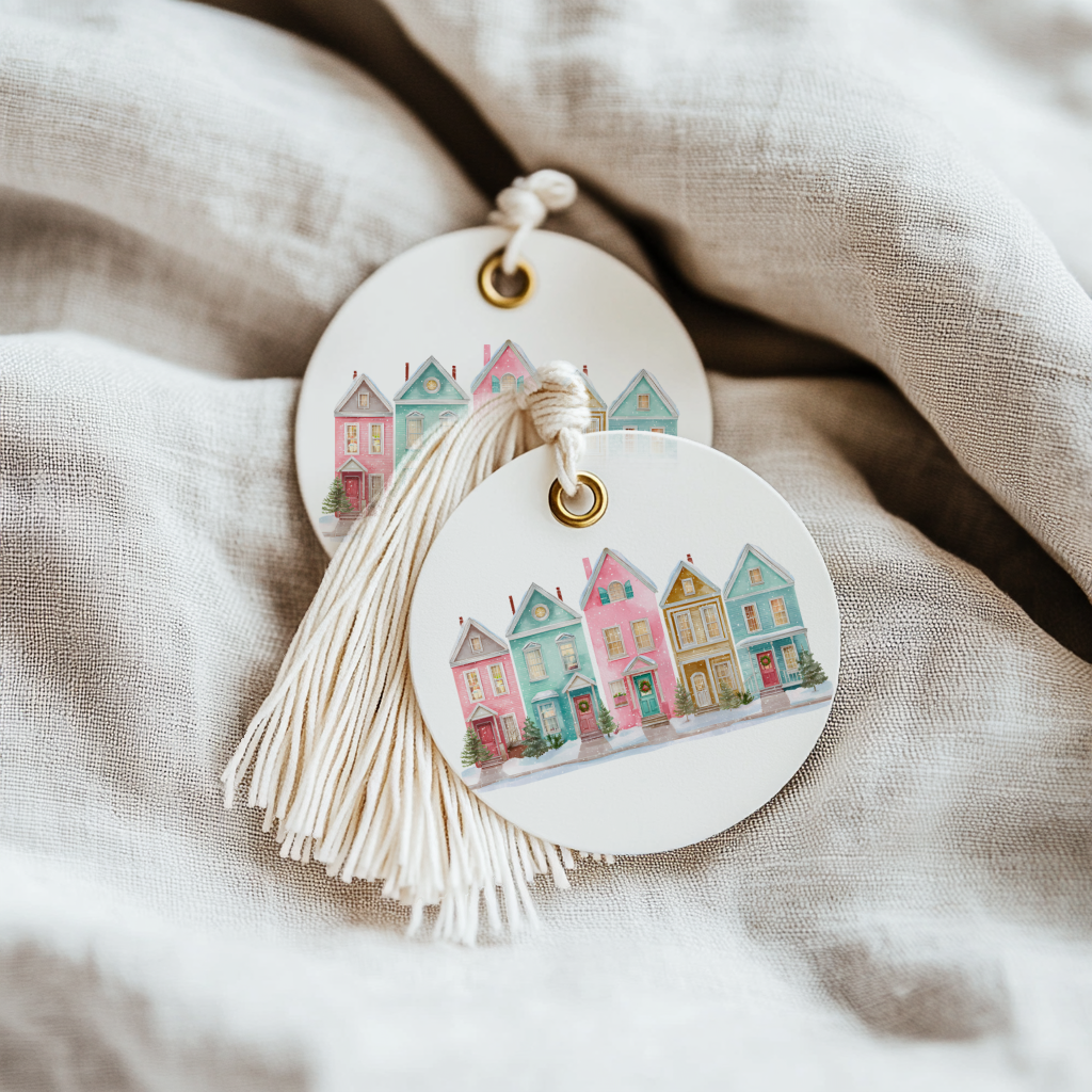 Baby Shower Mega Bundle - Pink Christmas Pastel Snowy Village BS248