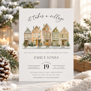 It Takes a Village Baby Shower Invitation Bundle BS249