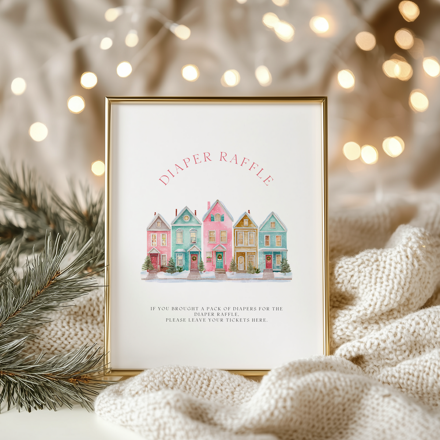 Baby Shower Mega Bundle - Pink Christmas Pastel Snowy Village BS248
