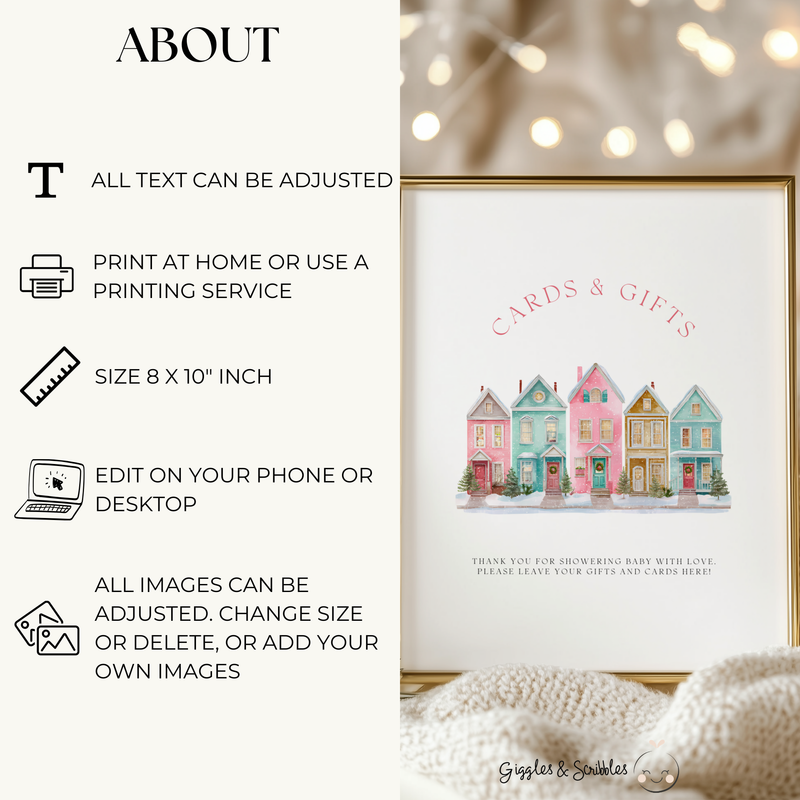 It Takes a Village Baby Shower Table Sign Bundle BS248