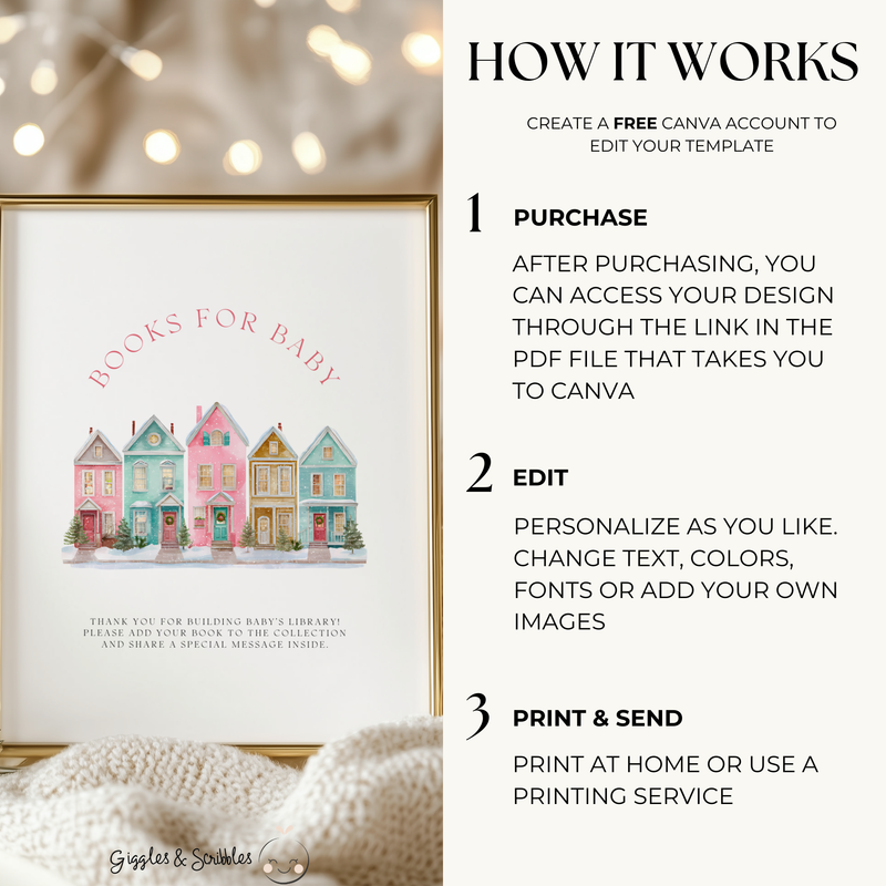 It Takes a Village Baby Shower Table Sign Bundle BS248