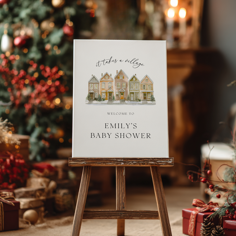 Baby Shower Welcome Sign - It Takes A Village BS249