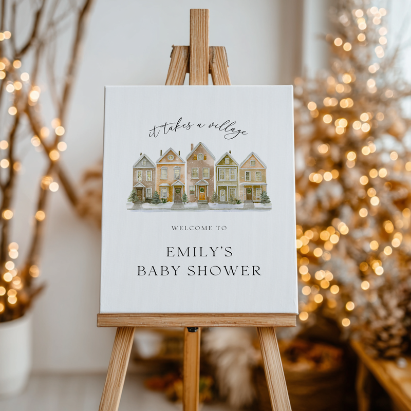 Baby Shower Welcome Sign - It Takes A Village BS249