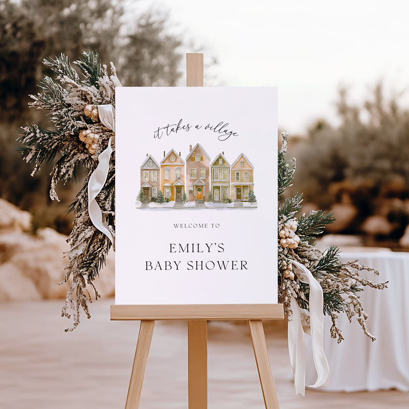Baby Shower Welcome Sign - It Takes A Village BS249