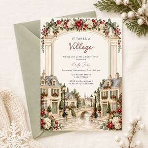 It Takes a Village Winter Baby Shower Invitation BS331