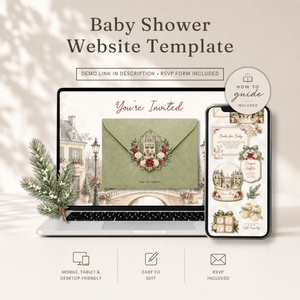 It Takes a Village Baby Shower Website Invitation with RSVP BS331