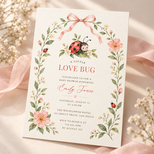 Lady Bug Baby Shower Invitation BS343