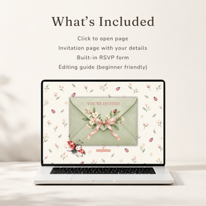 Ladybug Baby Shower Website Invitation with RSVP BS343