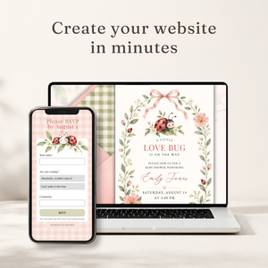 Ladybug Baby Shower Website Invitation with RSVP BS343