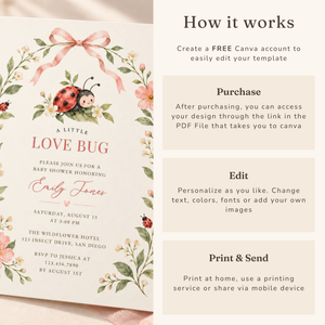 Lady Bug Baby Shower Invitation BS343