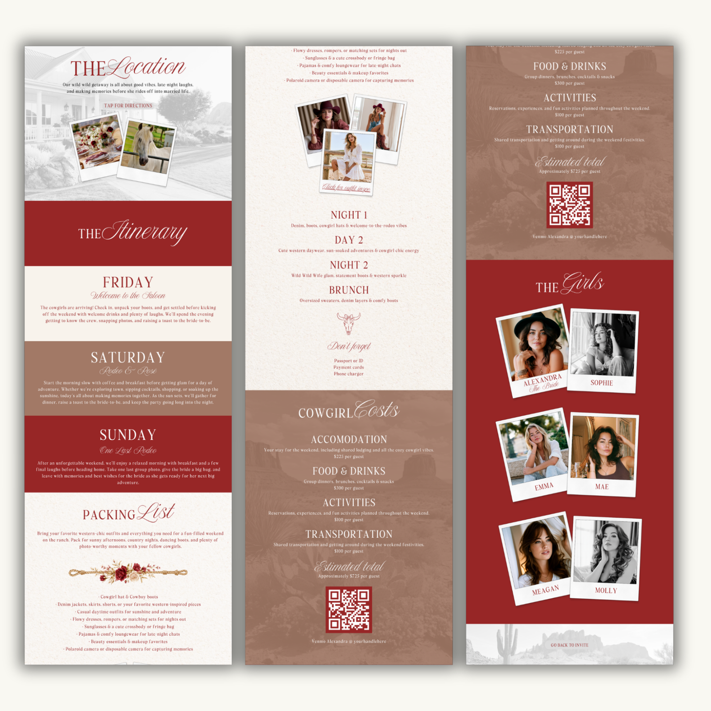 Last Rodeo Bachelorette Website Invitation with RSVP L147
