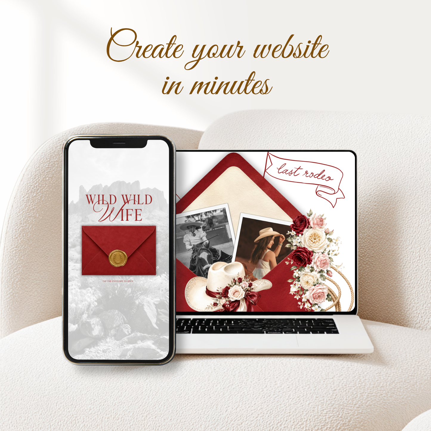 Last Rodeo Bachelorette Website Invitation with RSVP L147