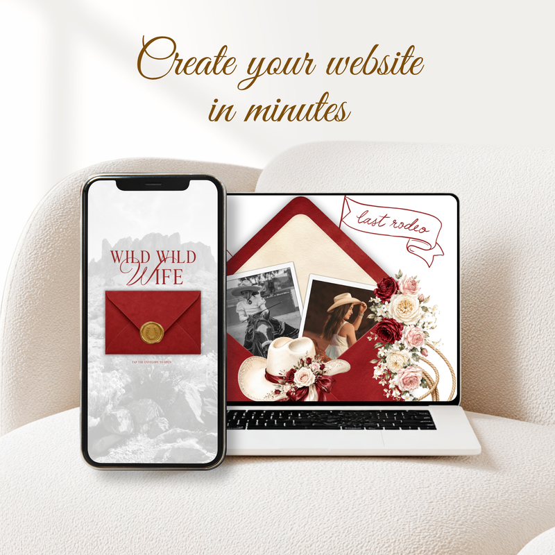 Last Rodeo Bachelorette Website Invitation with RSVP L147