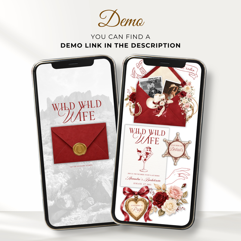 Last Rodeo Bachelorette Website Invitation with RSVP L147