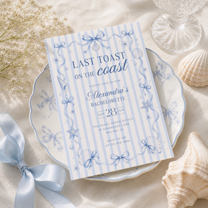 Last Toast On The Coast Bachelorette Invitation L133