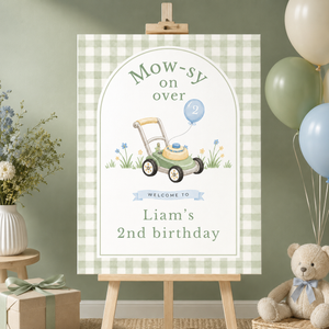 Lawnmower Birthday Welcome Sign – Mow-sy On Over L162