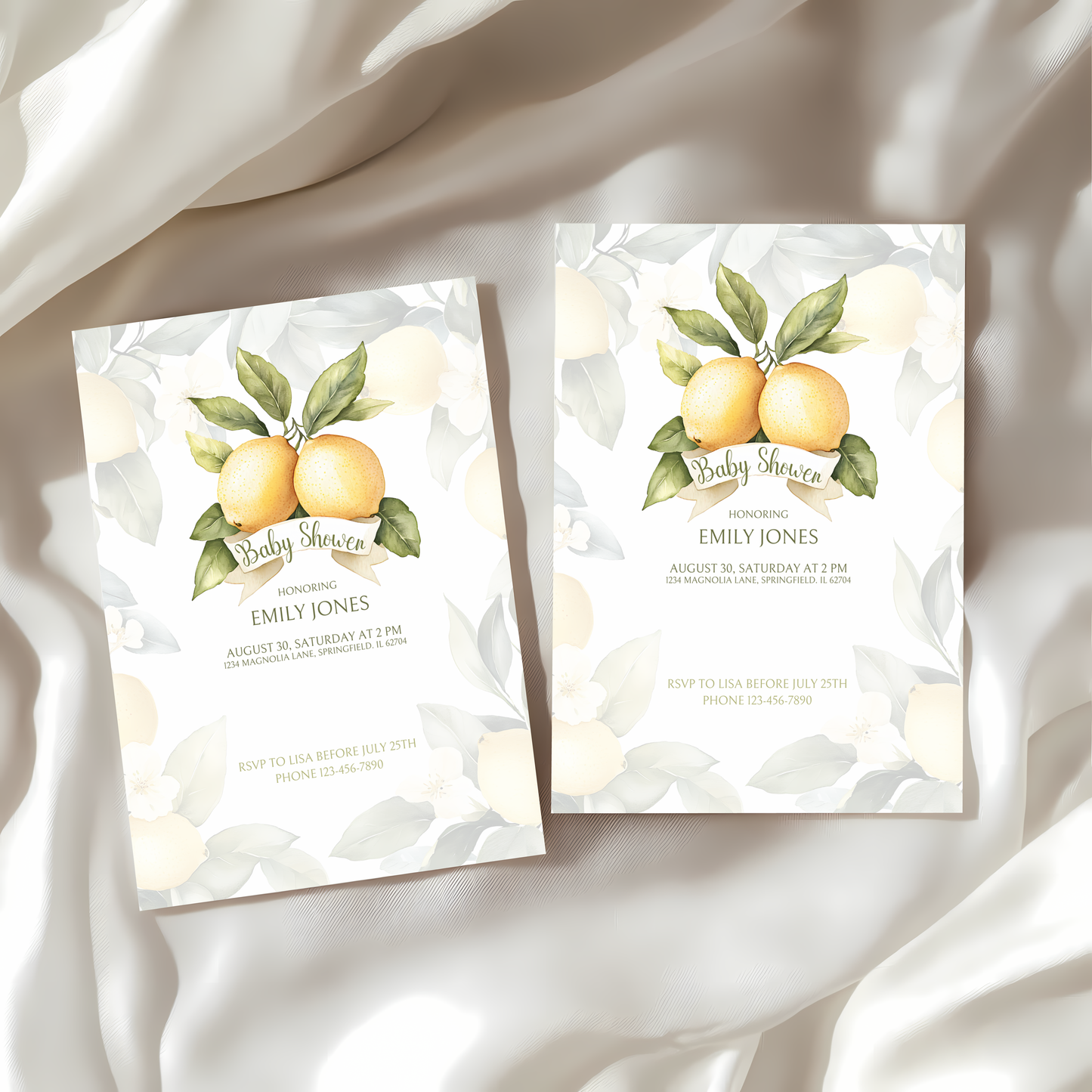 Baby Shower Invitation - Lemon Citrus Summer BS47