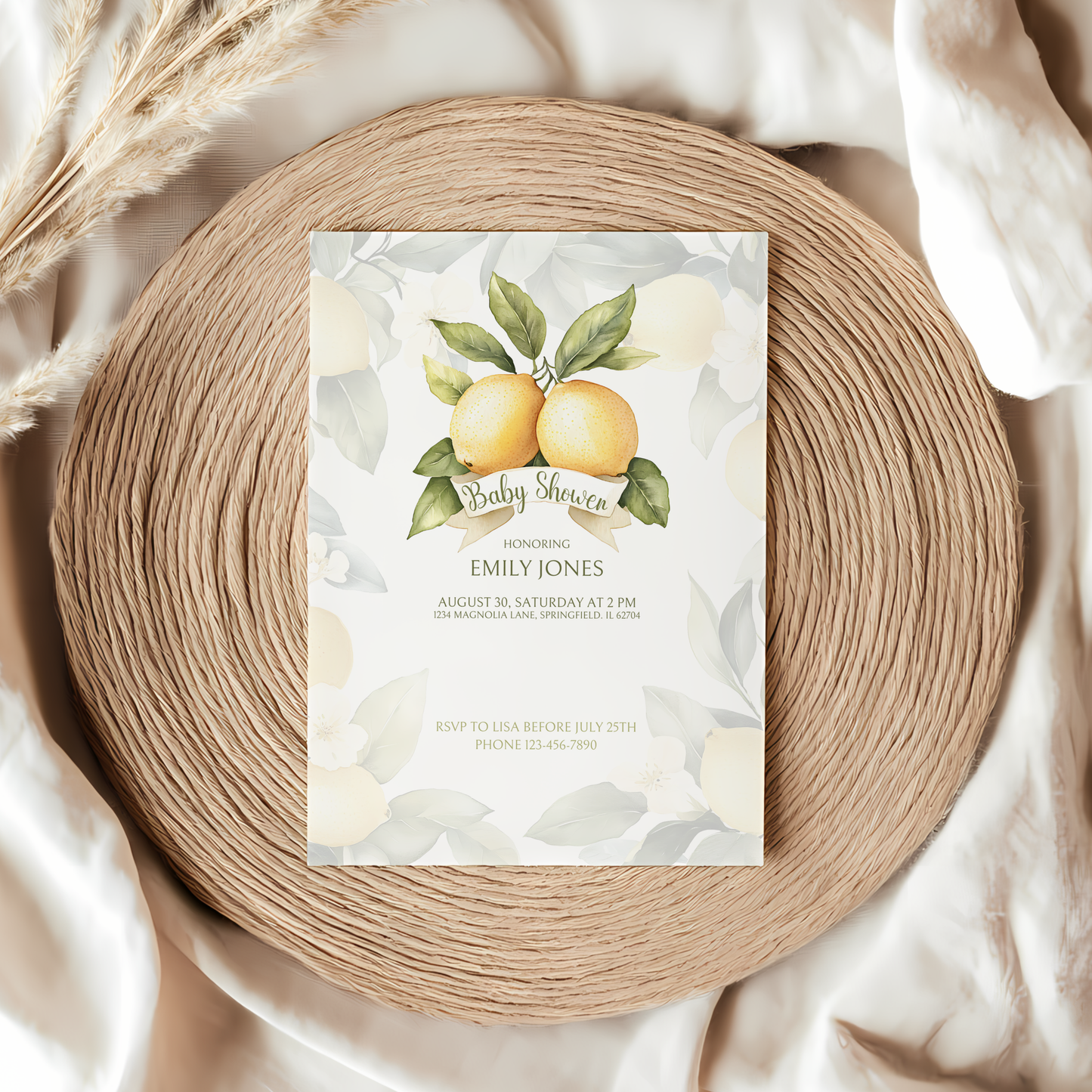 Baby Shower Invitation - Lemon Citrus Summer BS47