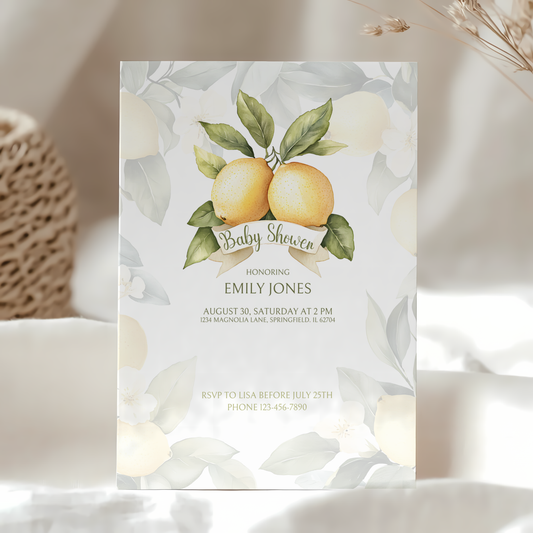 Baby Shower Invitation - Lemon Citrus Summer BS47