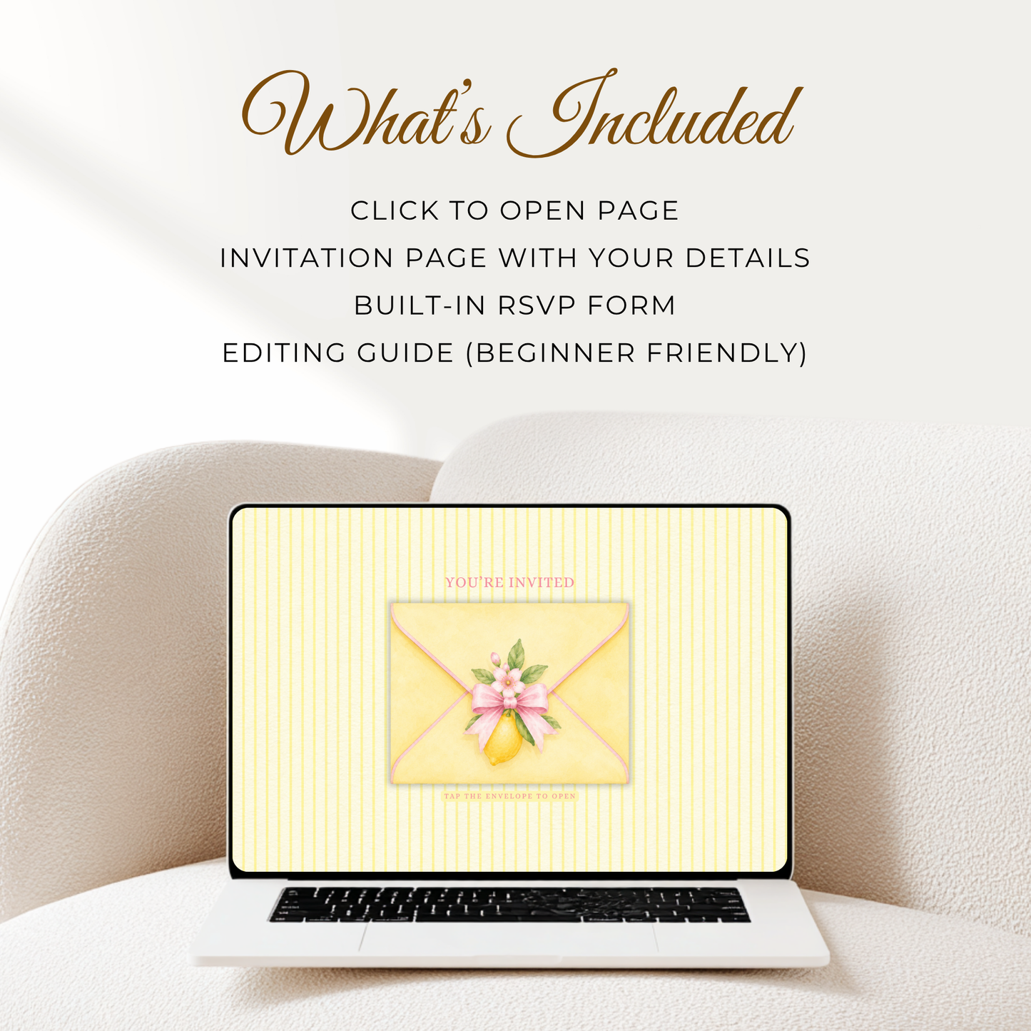 Pink Lemon Baby Shower Website Invitation with RSVP BS314