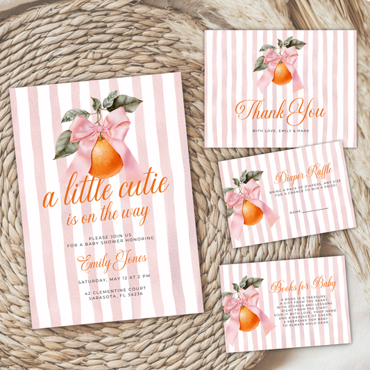 Little Cutie Baby Shower Invitation Bundle BS299