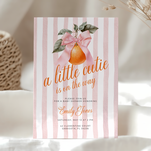 A Little Cutie Is On The Way Baby Shower Invitation BS299