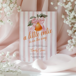 A Little Cutie Is On The Way Baby Shower Invitation BS299