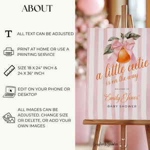 Little Cutie Baby Shower Welcome Sign BS299