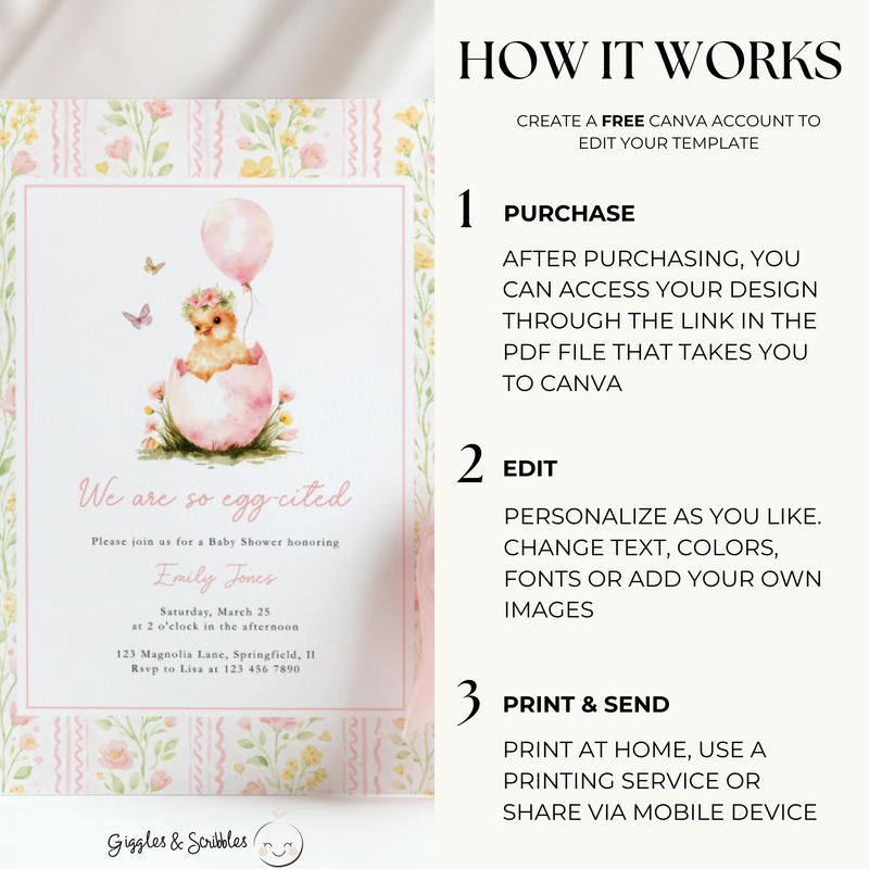 Little Chick Spring Baby Shower Invitation BS287