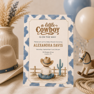 Little Cowboy Baby Shower Invitation L141