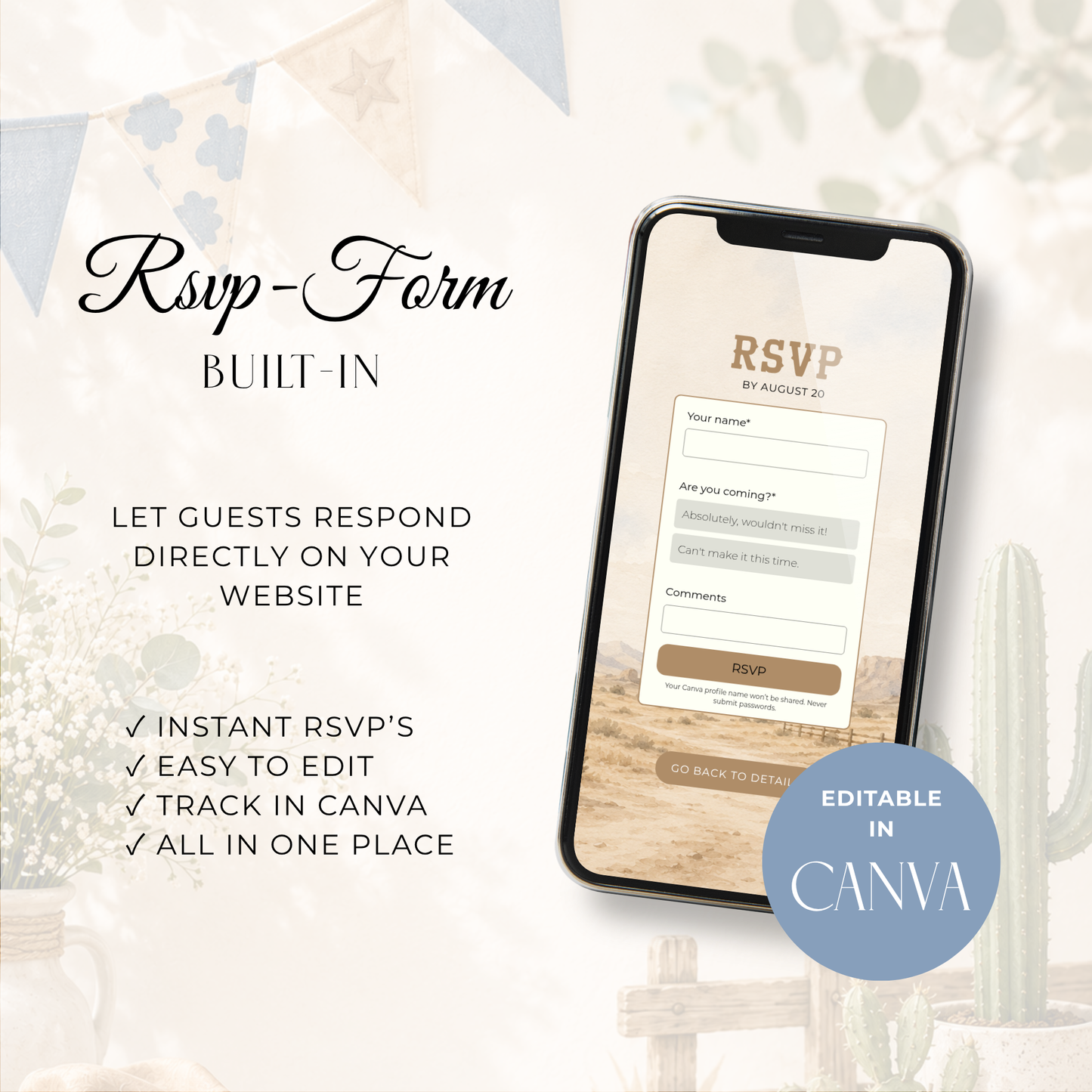 Little Cowboy Baby Shower Website Invitation with RSVP L141