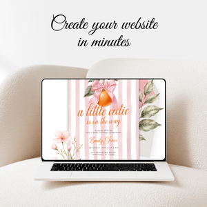 Little Cutie Baby Shower Invitation Website Template - Editable RSVP Invite BS299