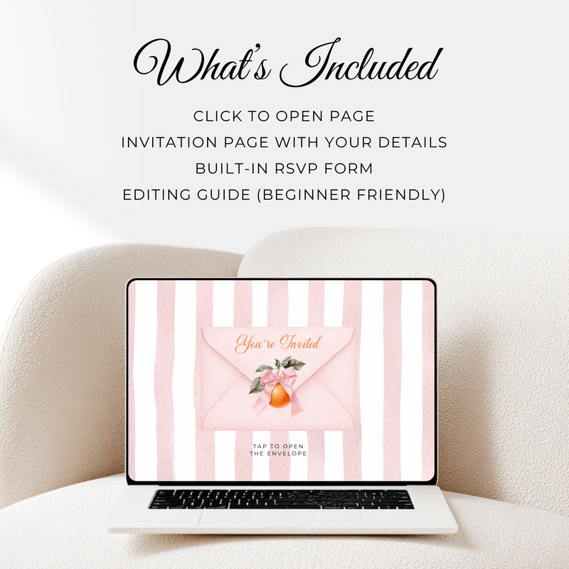 Little Cutie Baby Shower Invitation Website Template - Editable RSVP Invite BS299